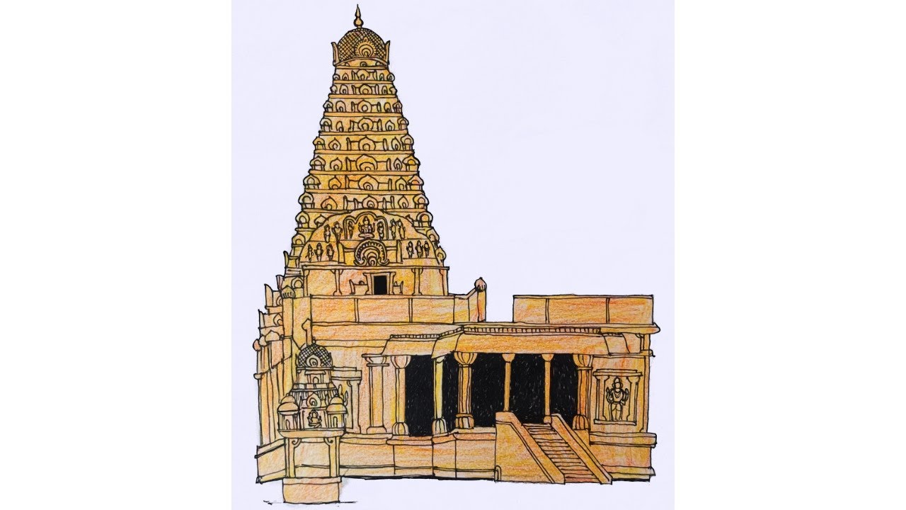 Tanjore Temple Drawing by Balachandar Asokan - Fine Art America