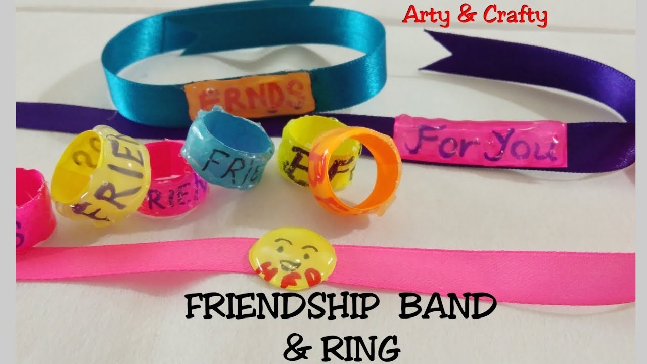 How to make friendship ring & band#Hot glue Rings#Quilling Friendship Band#gift  for friendship day - YouTube