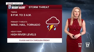 Tuesday PM Forecast: Severe storms likely overnight