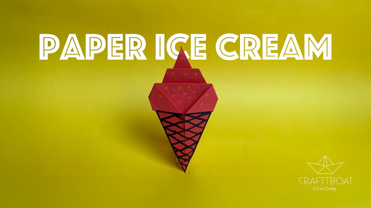 How to make a paper ice cream craft|cute Diy craft ideas - YouTube