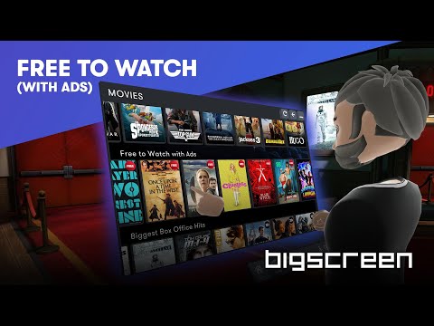 FREE Pluto.tv On-Demand Movies in Bigscreen on Oculus Quest 2 / HP Reverb G2 & More