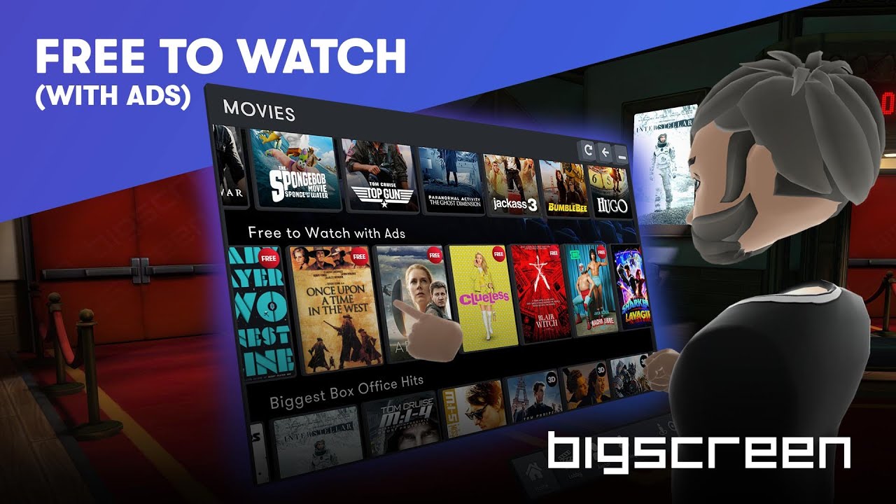 FREE Pluto.tv On-Demand Movies in Bigscreen on Oculus Quest / HP Reverb & - YouTube
