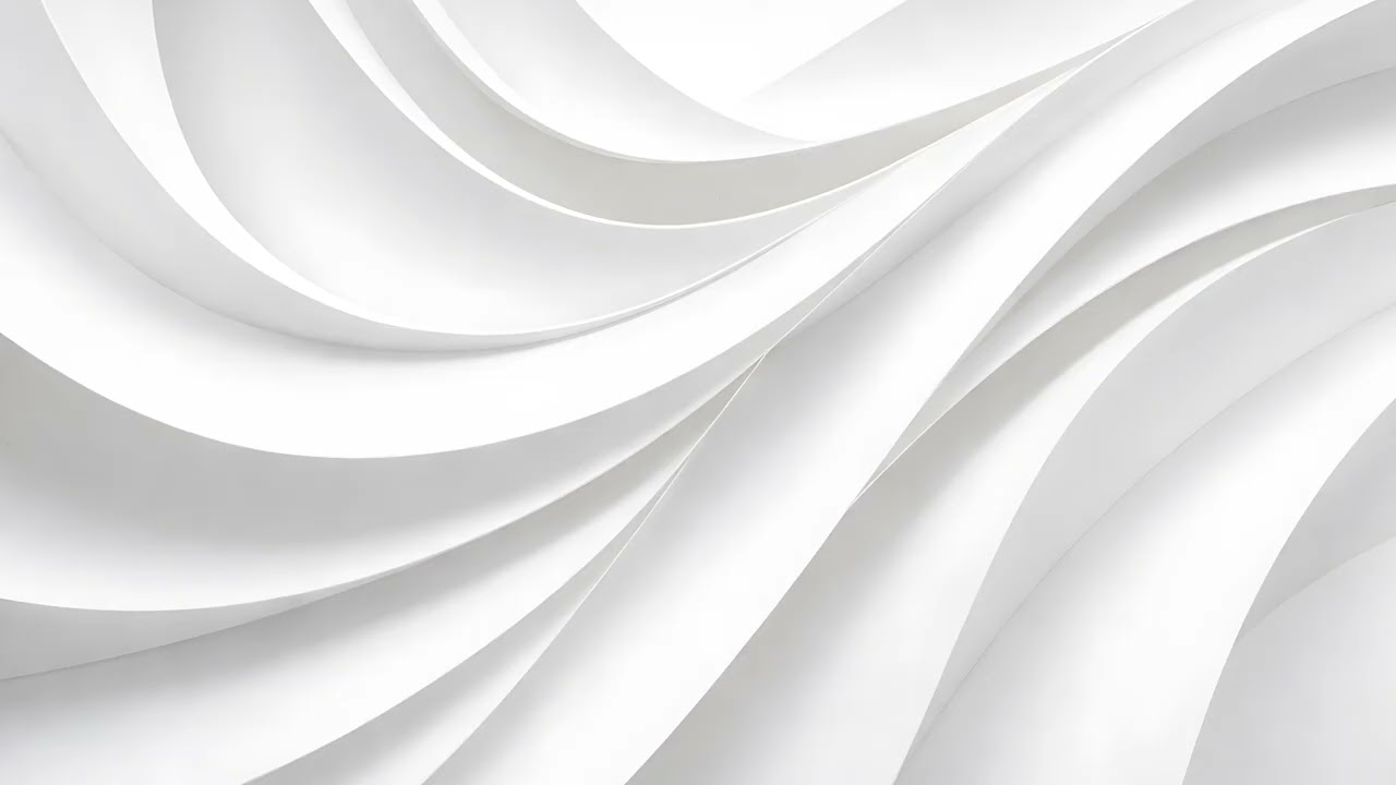 4K PAPER WAVES - Minimalist White Art - 1 Hour Creative Background
