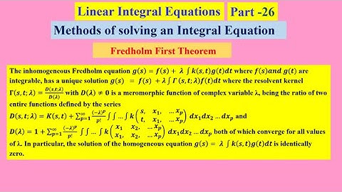 Linear Integral Equations  26 , #linearintegralequations ,   #MethodsofsolvinganIntegralEquation ,