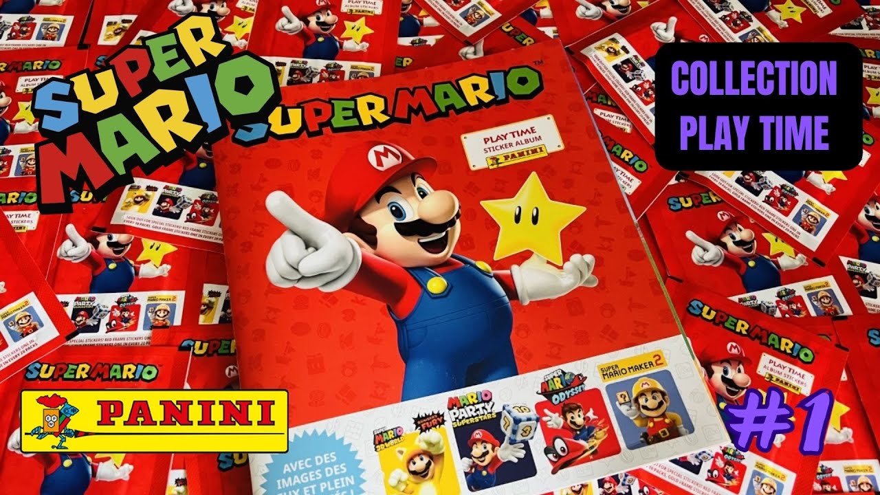 Panini Pochettes Boite Métal Panini SUPER MARIO - 8 Pochettes + 3 Cartes Édition Limitée Aléatoires Decoration Anniversaire Mario
