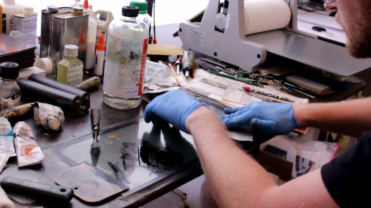 Solarplate Etching Process hand pulled print (poetry & art) YouTube