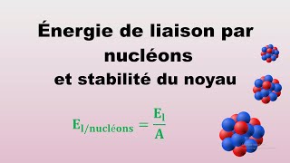 Energie de liaison par nucléon et stabilité du noyau