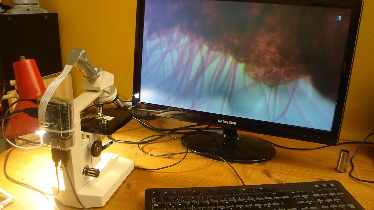 Hack: Digital Microscope with Raspberry Pi + PiCam - YouTube