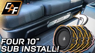 Four 10' Subwoofers INSTALLED UNDERSEAT in truck = Awesome bass!