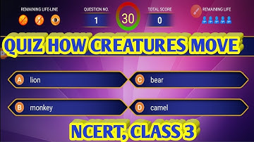 QUIZ class 3 NCERT How creatures move | How Creatures move