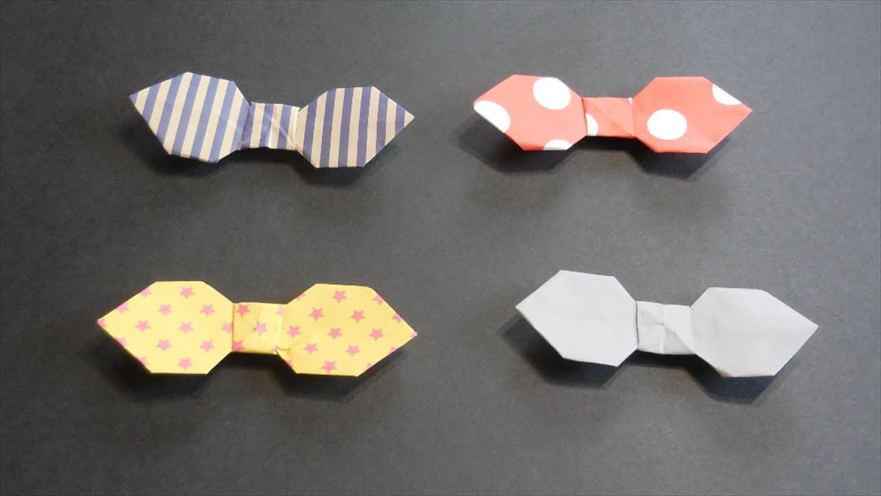 折り紙 リボン 蝶ネクタイの簡単な折り方 Diy Origami Ribbon Bow Tie Youtube