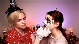 A Real Person ASMR Halloween Makeup 🐈‍⬛