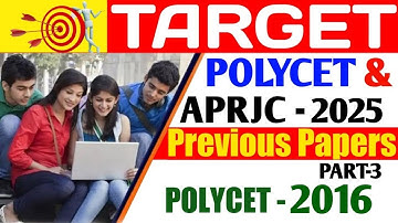 Target APRJC and POLYCET 2025 |Previous year Bits| Part-3| POLYCET -2016| How to crack APRJC 2025