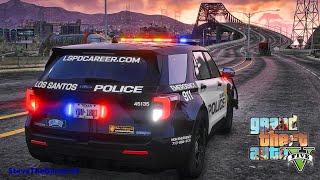 Playing GTA 5 As A POLICE OFFICER City Patrol| HPD|| GTA 5 Lspdfr Mod| 4K