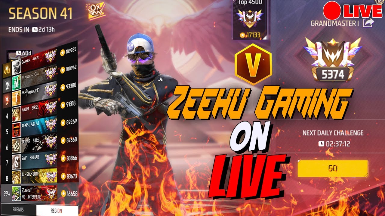 New Grandmaster Top 1 Push V Badge Lobby FF LIVE Free Fire LIVE! #ff # ...