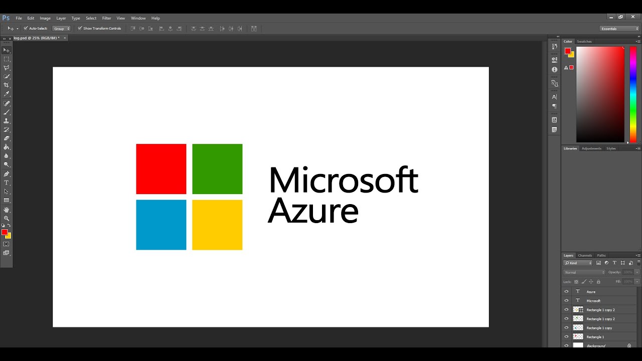 how re create MICROSOFT AZURE logo in Adobe Photoshop - YouTube