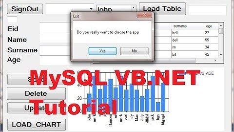 MySQL VB.NET Tutorial 17 : Message Box Asking if The User Wants To Exit