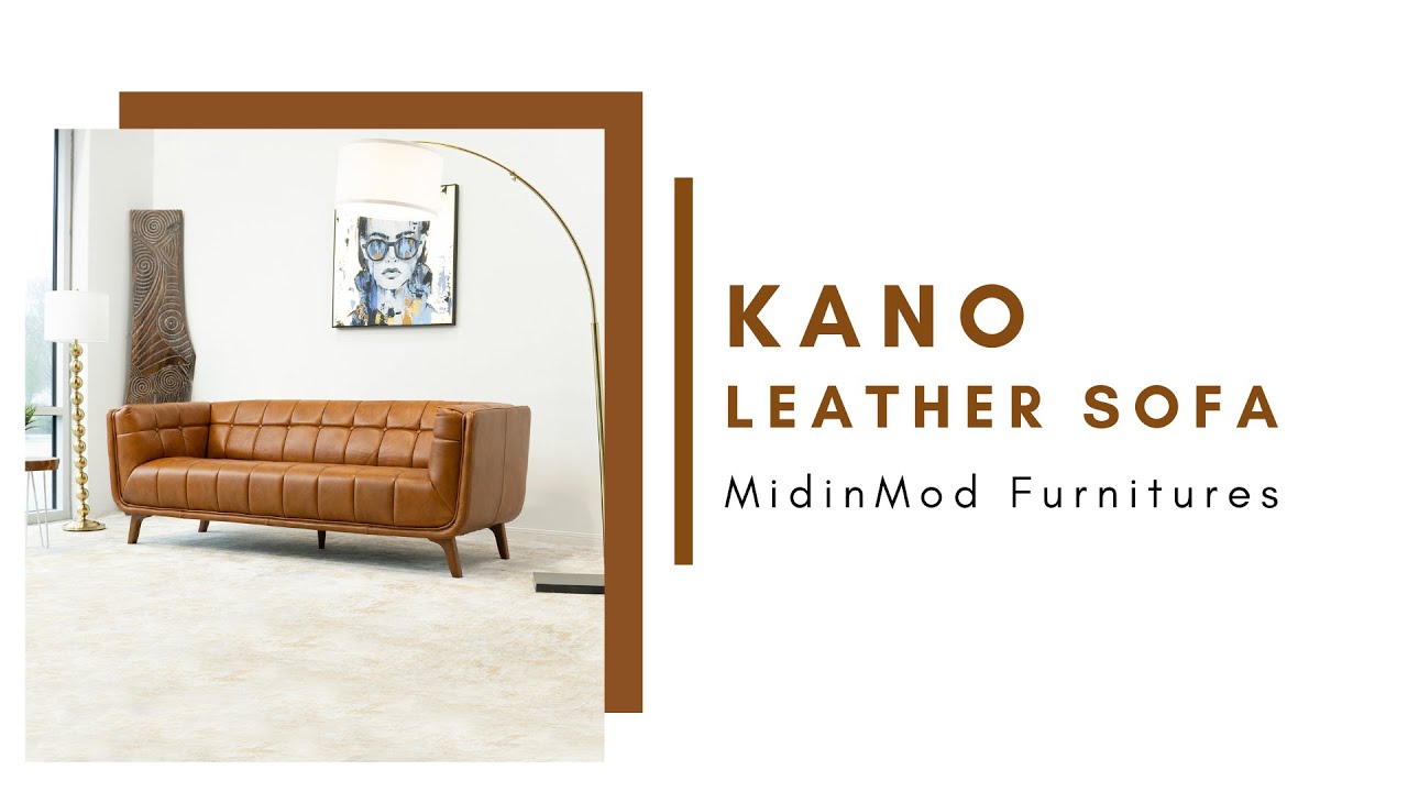 Kano Sofa Cognac Leather MidinMod Furniture YouTube