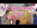 Watercoloring on Deli Paper - DIY Colorful Collage Papers!