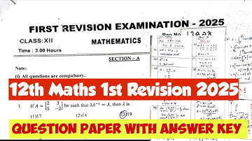 12th Maths|first |Revision|Test|Question|Paper|2025|With|Full Answer Key|Vincent Info|