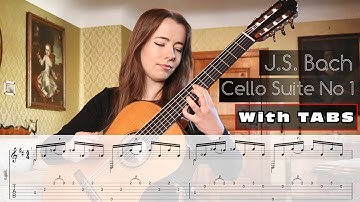 J.S. Bach, Cello Suite No 1 with Tabs - Julia Lange, Classical Guitar