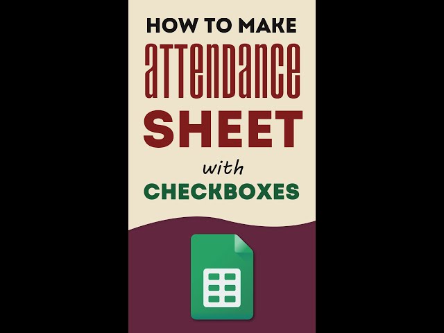 Make Attendance Sheet Online with Checkboxes Google sheet formula to count workdays - #Gsheets class=