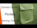 How to sew a Curved Gusset Pocket with a Flap