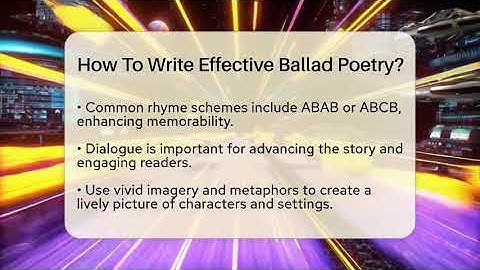 How To Write Effective Ballad Poetry? - The Prose Path
