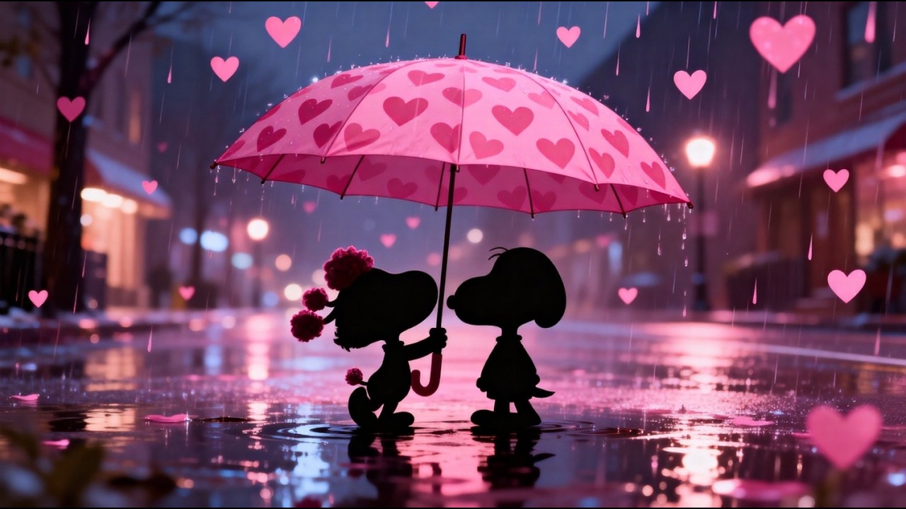🌧️💗 Snoopy Valentine Jazz LIVE 🔴 Rainy Day Peanuts, Cozy Romance & Relaxing Rain Sounds