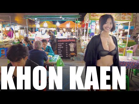 【4k 60fps】NIGHT MARKET in Khon Kaen has something special. KHON KAEN, THAILAND