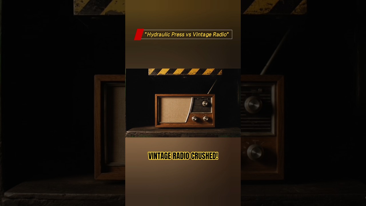 Crushing an Antique Radio with Hydraulic Press