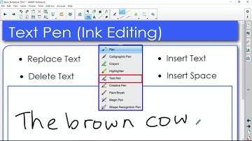 SMART Notebook Tutorial: How to Use Text Pen (Ink Editing)