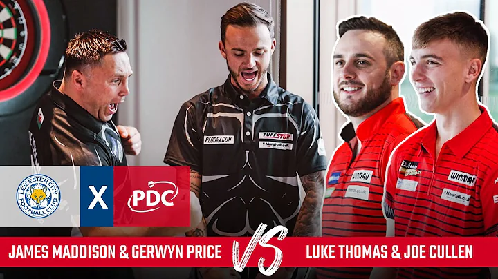 James Maddison and Luke Thomas play doubles darts ...