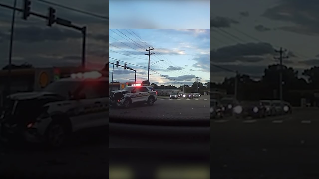 Dashcam Video Shows Moment Police SUV Crashes Into Truck At Intersection In Virginia