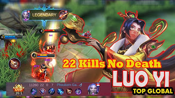 Insane Burst Damage! 22Kills No Death Luo Yi Combo Skill | Top Global Luo Yi Gameplay ~ MLBB