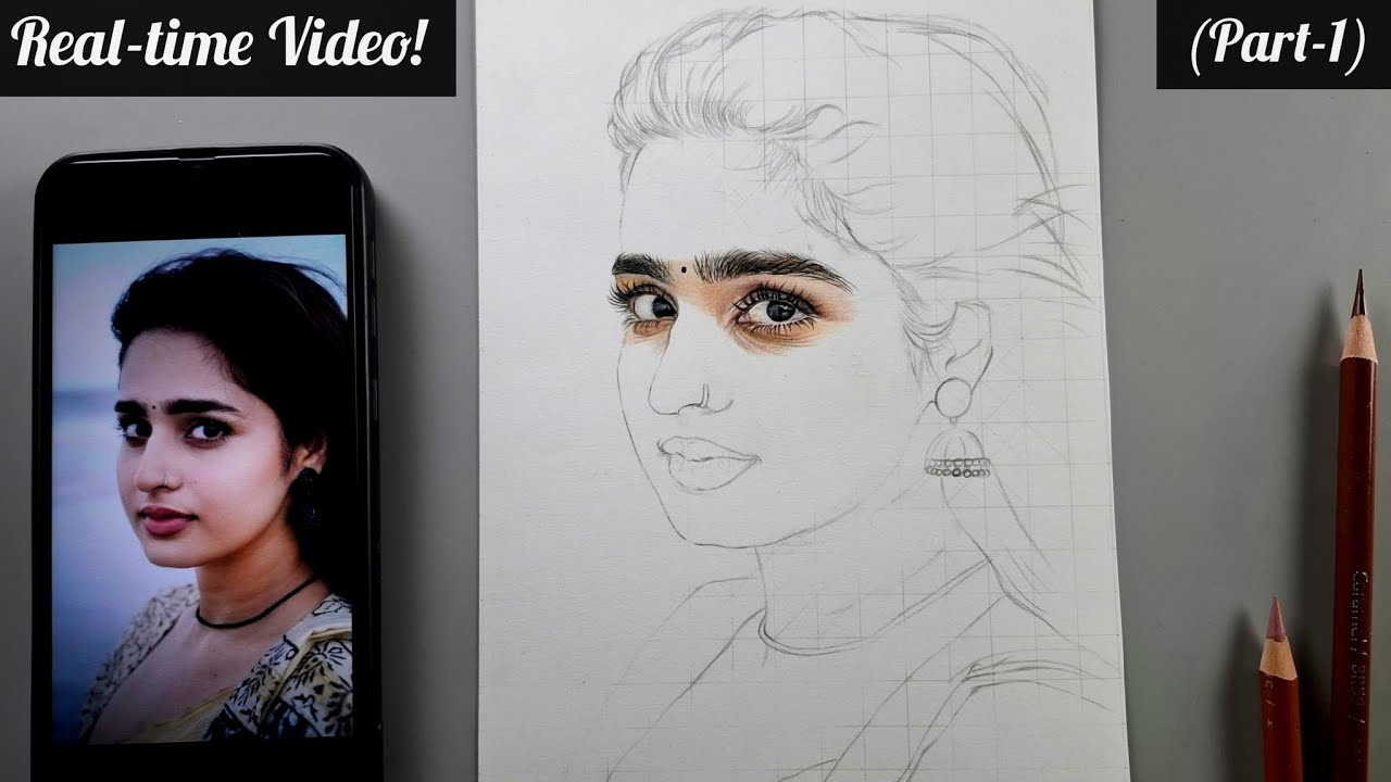 Realistic Eyes Drawing Using Coloured Pencils | Real-time Drawing Tutorial (Part-1)