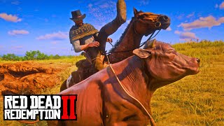 LOST IN THE WILD WEST #20 - I TAMED A WILD COW - SURVIVAL MODE - Red Dead Redemption 2 screenshot 3