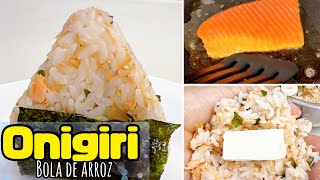 Salmón y Queso crema! Prepara un Onigiri Bola de arroz Japonés! RECETAS RÁPIDAS