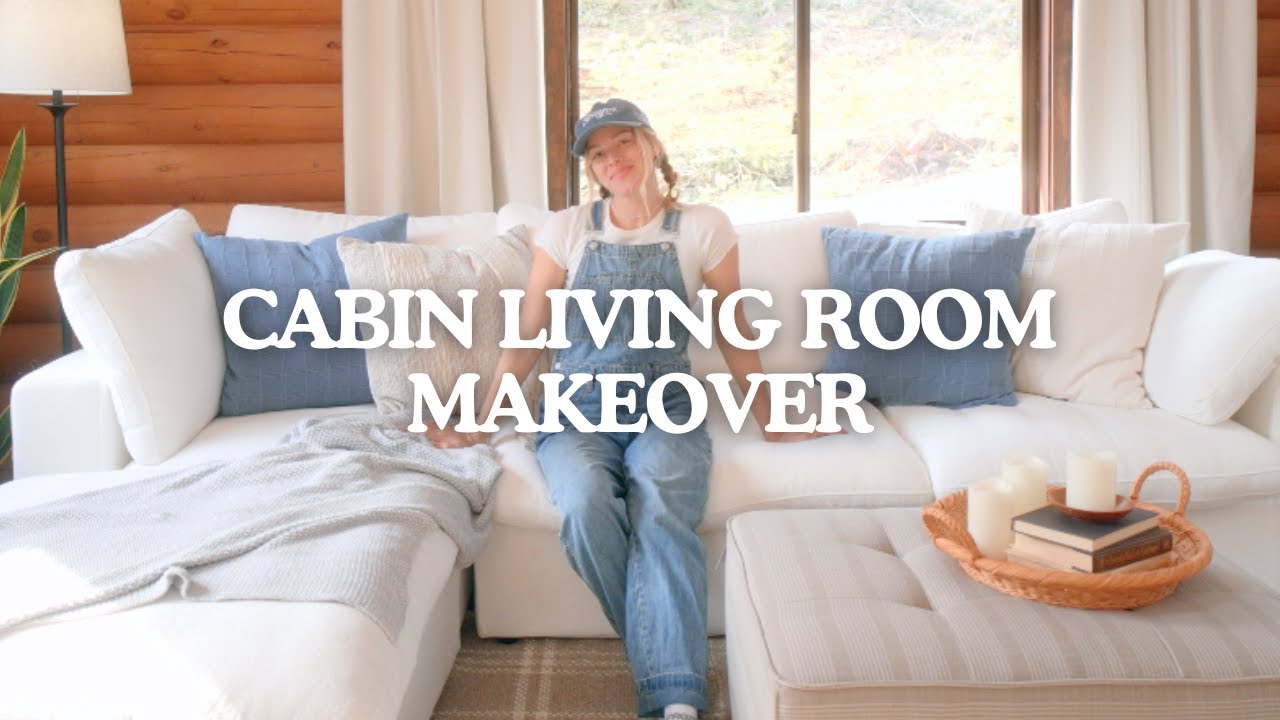 Cozy Log Cabin Living Room Makeover