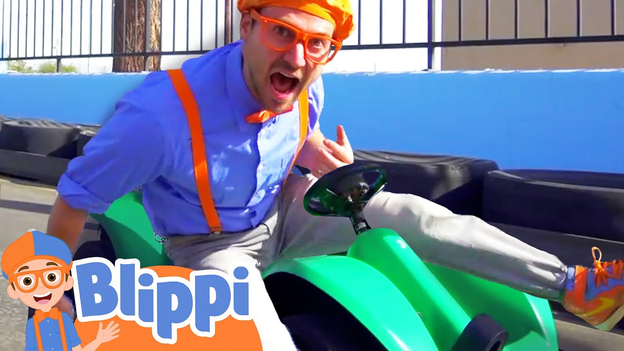 Blippi Goes Go Kart Racing! Learning Vehicles For Kids Educational