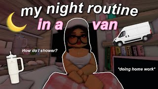 My Night Routine Living in a Van ALONE! | Bloxburg Roleplay | w/voices