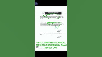 OSSC COMBINED TECHNICAL SERVICES PRELIMINARY EXAM RESULT OUT 2023 #OSSC #OSSCCTE #osssc2022