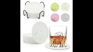 Round Candy Color Silicone Cup Coaster Set