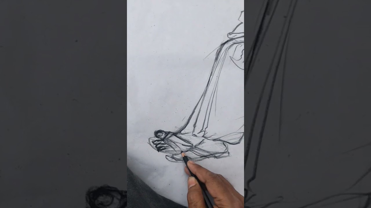 Pencil Sketch♥️💥 in Bolpur Station😍😍 