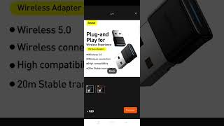 Baseus USB Bluetooth Adapter Bluetooth 5.0 Music Audio Receiver Transmitter For pc