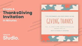Create A Thanksgiving Invitation In Minutes | Easy-to-create Templates | Designhill Studio