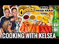 COOKING WITH KELSEA EP.2| HOT CHEETOS + BEER BATTERED FRIED CRAB LEGS + CHEESE SAUCE SEAFOOD MUKBANG