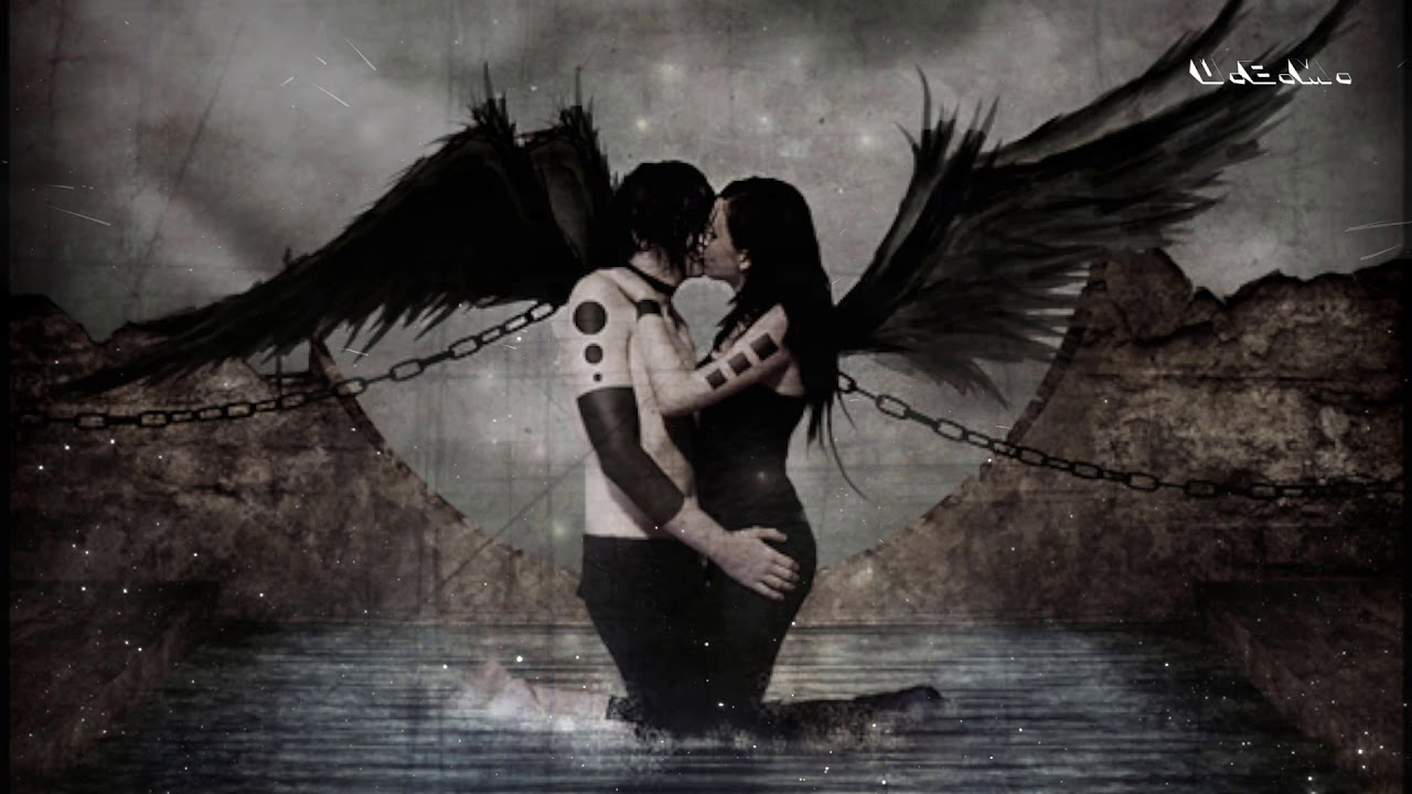 Ангел влюбился в демона. Черный и белый ангел. Темные арты. Влюбленный демон. Темный и светлый ангел любовь.