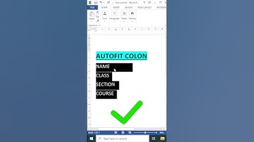 AutoFit Colon ( : ) in #msword  🔥Easy Formatting Tips #word2021  #exceltricks  #computereducation