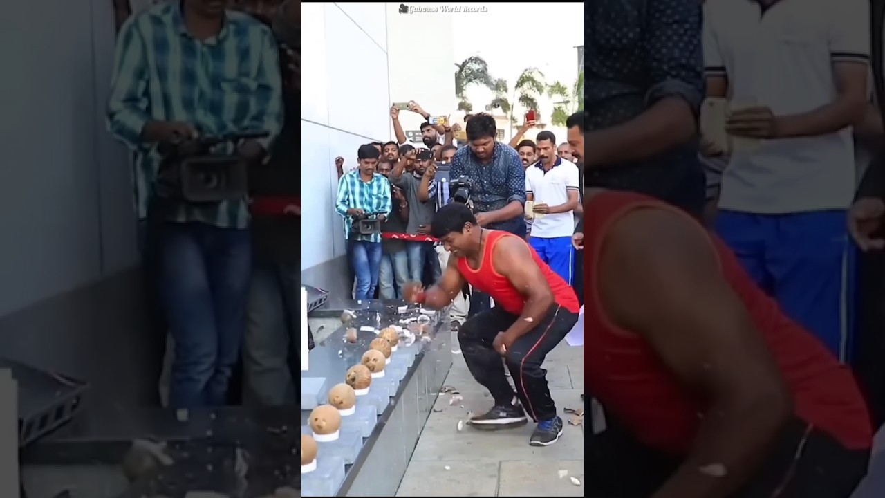 Can this man break 140 coconuts? #shortsvideo